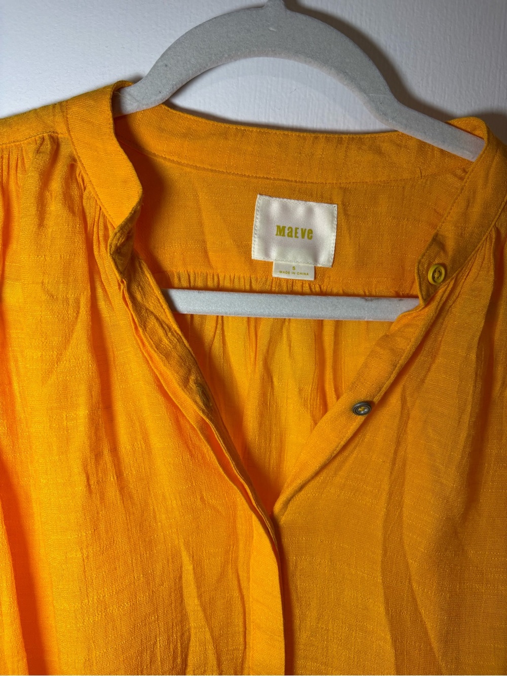 Anthropologie Maeve Bryn Batwing Blouse Button Down
SZ Small Gold Orange Yellow - Picture 3 of 10